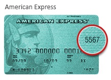 American Express CVV2 on front